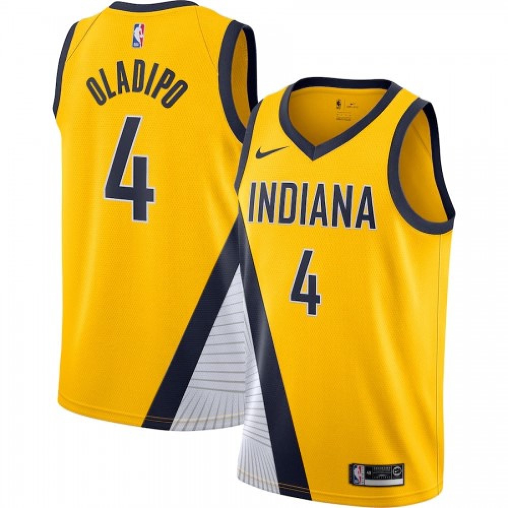 Men's Indiana Pacers Victor Oladipo #4 Gold Finished Swingman Jersey - Statement Edition-Pro Kit Vault | Brand New 26/27 Sports Jerseys